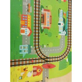 Cefa Alfombra de foam Tren City Adventures con circuito, tren a batería, accesorios y 59 piezas para +3 años