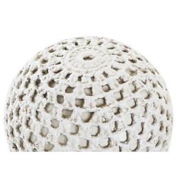DKD Home Decor Bola Decoración Moderna Resina Colección Isara Blanca Beige con Arcos 10x10x10 cm Pack de 4 Unidades