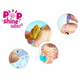 Figura pinypon pop & shine cuentos 17 cm con pelo real que podrás convertir en princesa con purpurina y cristales.