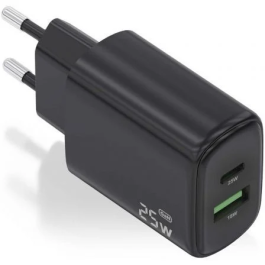 AISENS - CARGADOR 25W, 1xUSB-C PD3.0, 1xUSB-A QC3.0, NEGRO Precio: 5.68999959. SKU: B1BSM9YQRL