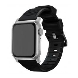 Nomad Rugged Strap, Correa de Cuero Resistente, Color Negro, Con Conectores Plateados, para Apple Watch 42mm 44mm 45mm 49mm Precio: 60.0039. SKU: B1J5ALFVDW