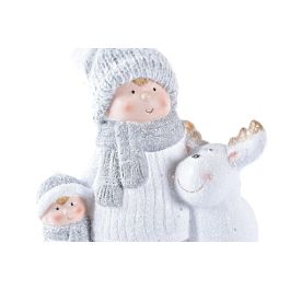 DKD Home Decor Figura de Navidad Moderna de Terracota Blanca 9 x 21 x 17 cm