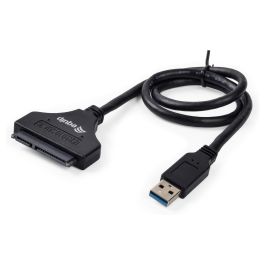 EQUIP Adaptador USB 3.0 a SATA, Negro, 5 Gbit/s, 0.50m sw