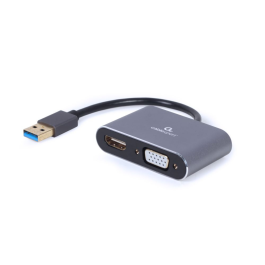 GEMBIRD A-USB3-HDMIVGA-01 Adaptador Gráfico USB a HDMI/VGA Macho Gris, Soporta 3840 x 2160 Pixeles Precio: 24.99000053. SKU: B1BLB5G3XW