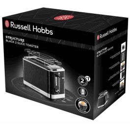 Russell Hobbs 28091-56 Tostadora Lift'n Look, Ranuras XL, Calentador de Pastelería, Dorado Ajustable, Funciones Descongelar y Recalentar, Negro