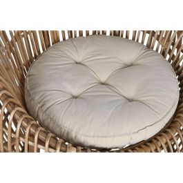 DKD Home Decor Silla Tropical Balinesa de Ratán y Bambú, Colección Bali2, Colores Natural y Beige, 70x74x70 cm, Altura asiento 43 cm