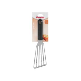 Metaltex Espátula Ranurada para Plancha, Acero Inoxidable, Mango PP – 7,5 x 28 cm