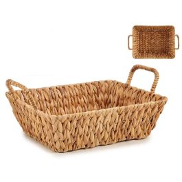 Centro de Mesa Rectangular de Paja Giftdecor 42x28.5x16 cm Marrón (12 Unidades)