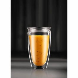 Bodum BOD0699965425982 – Juego 2 Vasos Pavina To Go Plástico Doble Pared, Tapa Hermética, 40 cl, Transparente