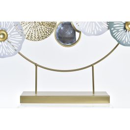 DKD Home Decor Decoracion Oriental Dorado Verde Menta Metal Espejo Nenufar 8 x 46 x 44 cm