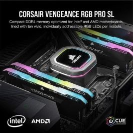 Memoria para PC CORSAIR DDR4 - VENGEANCE RGB PRO SL 32GB (2x16GB) - 3200Mhz - CAS16 - Negro (CMH32GX4M2E3200C16)