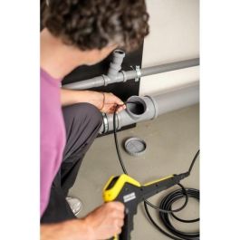 Karcher Desatascador de desagües 7,5 m con manguera reforzada y 2 boquillas (360° y convencional) para limpieza de tuberías e hidrolimpiadoras.