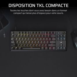 Corsair COR1728606994068 Teclado Gaming K70 Core TKL RGB, Switches MLX Red v2, Cableado