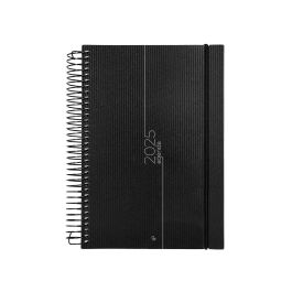 Agenda Espiral Liderpapel Olbia A5 2025 Dia Pagina Color Negro Papel 60 gr