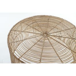 DKD Home Decor Mesa Centro Bali Ratán Natural 56 x 56 x 26 cm (2 Unidades) Hecho a Mano Reciclable