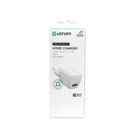 eSTUFF Cargador USB-A INFINITE UE 12W Blanco - 98% Plástico Reciclado para Smartphones y Tabletas