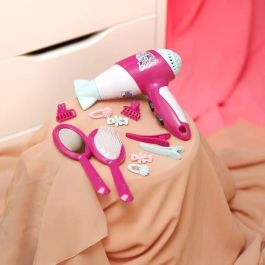 Klein 5790 Barbie Set de Peluquería con Secador de Pelo Electrónico - Accesorios de Juguete 7 Piezas
