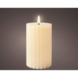 Lumineo Vela de Cera LED Efecto Llama Beige con Relieve Ø7,5 x 14,8 cm Luz Cálida Interior Temporizador 6h Precio: 4.49999968. SKU: B128B4QM3X