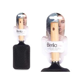 Berilo Cepillo Cabello Mango Madera Cuadrado Plástico/Silicona 24.5x4x8.4 cm (24 Unidades)