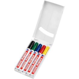 Marcador Permanente Edding 3000 Conico Colores Basicos Estuche De 5 (Negro, Rojo, Azul, Verde, Amarillo)