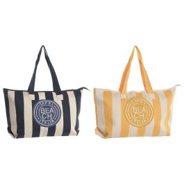 DKD Home Decor Bolso Mediterraneo Amarillo y Azul Poliester con Cremallera 60 x 35 x 16 cm (4 Unidades) Precio: 45.98999944. SKU: B19PYC8YFK