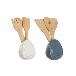 Bote Utensilios Basicos DKD Home Decor Azul Blanco 1 x 30 x 6 cm Set de 5 (2 Unidades)