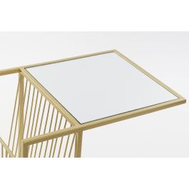 DKD Home Decor Revistero Glam de Metal y Espejo, Color Dorado, con dimensiones de 71 cm de alto, 48 cm de ancho y 35 cm de fondo