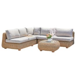 DKD Home Decor Sofá Terraza y Jardín Marrón Esquinero Ratán Sintético Aluminio 259 x 69 x 243 cm Set 2 Piezas Precio: 2160.4999999. SKU: B1CM4AGMPM