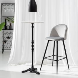 Taburete Alto Gris Tejido-Metal Salón 40,20 X 48,20 X 102 cm