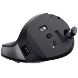 Trust Ratón Ergonómico Vertical Inalámbrico Bluetooth 2.4 GHz 6 Botones Recargable Negro, DPI Ajustable hasta 2400