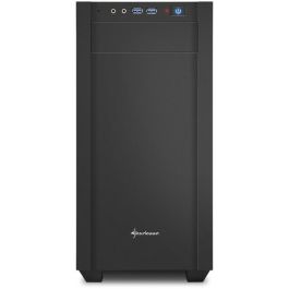 Sharkoon S1000 Caja PC Compacta Micro-ATX con Túnel Inferior para Fuente/Discos y Flujo de Aire Optimizado - Negro