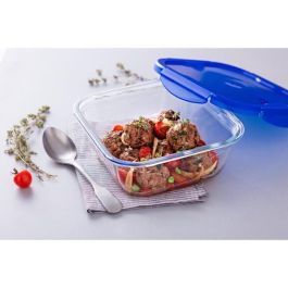 Pyrex Recipiente Cuadrado Cook&Go Tapa Hermética 4 Cierres Vidrio Borosilicato 0,80 L Apto Horno Microondas Congelador Lavavajillas
