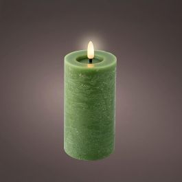 Lumineo Vela de Cera LED Efecto Llama Verde Acabado Rústico Ø7 x 15 cm Precio: 4.68999993. SKU: B1GMECH9EG