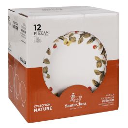Santa Clara Vajilla 12Pcs Aranjuez Stoneware Vitrificado, Resistente, Lavavajillas y Microondas (2 Unidades)