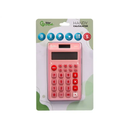 Liderpapel xf12 Calculadora de Bolsillo 8 Dígitos Solar y Pilas Color Rosa 115x65x8 mm