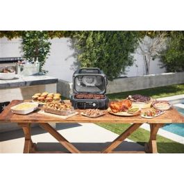 Ninja OG901EU Barbacoa Eléctrica de Exterior con Ahumador y Freidora de Aire ProConnect XL