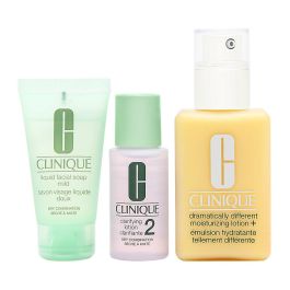 Great Skin Start Here 3 Step Set Clinique: Dramatically Different Lotion+, Fragrance Free, Moisturizing, Day & Night, Lotion, For Face, 125 ml + Clinique, Cleansing, Liquid Soap, For Face, 30 ml + Clarifying 2, Cleansing Lotion, For Face, 30 ml Precio: 47.68999983. SKU: B163Y4RSCT