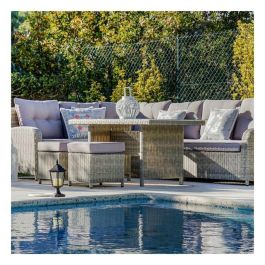 Sofa Terraza Y Jardin DKD Home Decor Gris 204 x 90 x 267 cm Set de 4