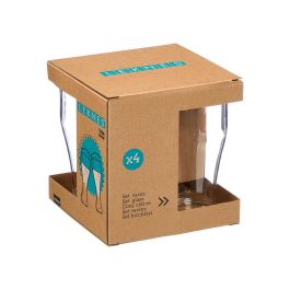 Leknes Set 4 Vasos Cerveza 520 ml, Plástico Transparente - 17.5x18x17.5 cm (Set de 12)