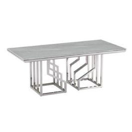 Mesa de Centro DKD Home Decor Blanco Plateado Cristal Acero 120 x 60 x 40 cm Precio: 328.49999963. SKU: S3034278