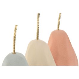 DKD Home Decor Figura Decorativa Pera Urban, Porcelana y Metal, Colores Surtidos, 10x19.5x10 cm (6 Unidades)