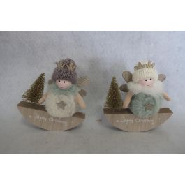 DKD Home Decor Figura Navidad Fantasía Hada Decoración MDF Poliéster 5x12.5x14 cm - Pack 12 Unidades Colores Surtidos Precio: 23.50788. SKU: B1K5XCK7RH