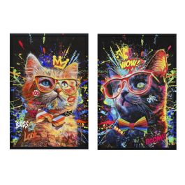 Cuadro Home ESPRIT Negro Gato Loft 63 x 3 x 93 cm (2 Unidades) Precio: 133.50000059. SKU: B1EE2H6ZPQ
