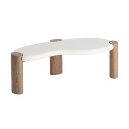 Mesa Centro Blanco-Natural Dm Salón 125 X 60 X 41 cm