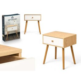 Giftdecor Mesita Auxiliar con Cajón Blanco de Madera 40x30x47 cm Precio: 25.88999974. SKU: B1BTQJJVV5
