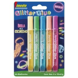Imedio Pegamento Glitter Glue Brilla en la Oscuridad para Manualidades, 10 ml, Blíster 5 Unidades, Colores Surtidos Precio: 4.49999968. SKU: B1GBZZKLEV