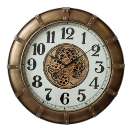 DKD Home Decor Reloj de Pared Loft Dorado 80x80 cm de Hierro y Cristal con Movimiento Precio: 130.5000004. SKU: B15AARG2DX
