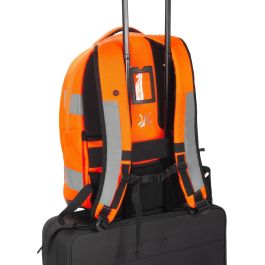 DICOTA HI-VIS Mochila de Senderismo 25L Naranja, 15.6", A Prueba de Agua, Compartimento Portátil, Elementos Reflectantes