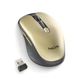 NGS Ratón Inalámbrico Recargable Silencioso EVO RUST ICE, DPI Ajustables 800/1200/1600, Compacto, Dorado