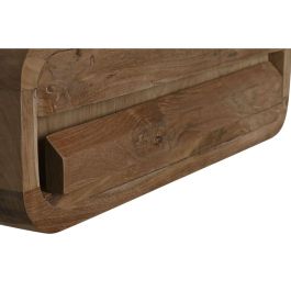 DKD Home Decor Mesita de Noche Balines Natural Teca 40 x 17 x 50 cm con 1 Cajón